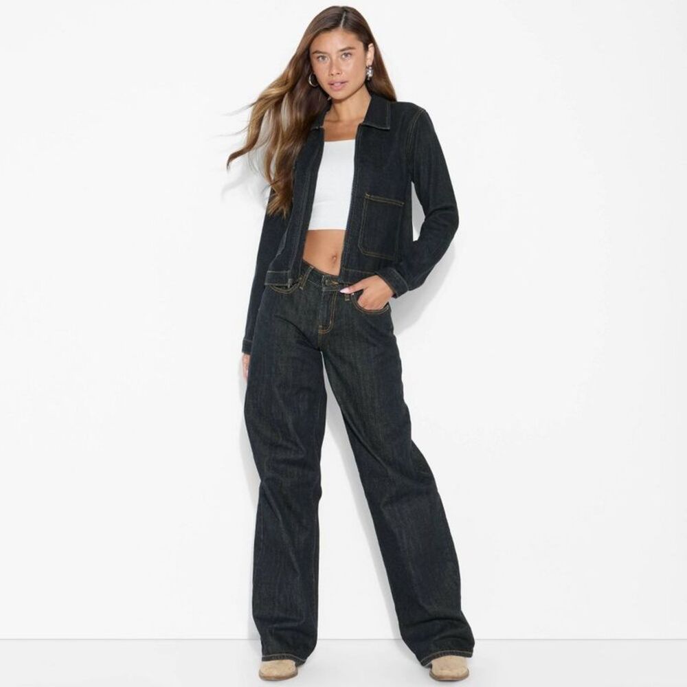 Women's Denim Utility Jacket - Wild Fable Dark Blue XXS